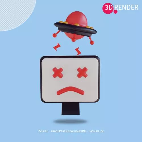 فایل PSD آیکون سه‌بعدی عیب‌یابی اینترنت 29872