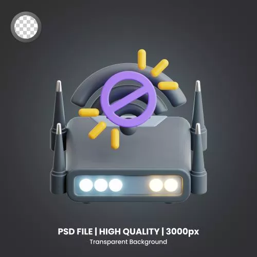 فایل PSD آیکون سه‌بعدی روتر بدون اتصال 29873