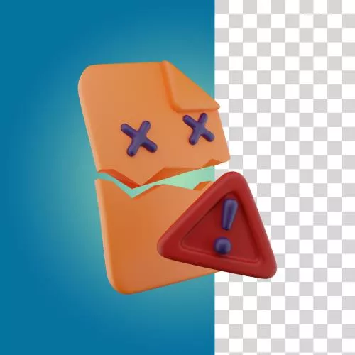فایل PSD آیکون سه‌بعدی فایل خراب 29884