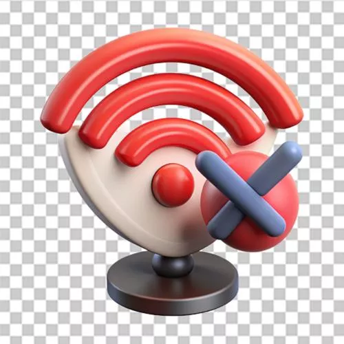 فایل PSD تصویرسازی سه بعدی وای فای بی سیم با مفهوم اتصال ضعیف و قطعی شبکه، اینترنت، خطا و برد پخش اینترنت با سبک مدرن و ترند 29886