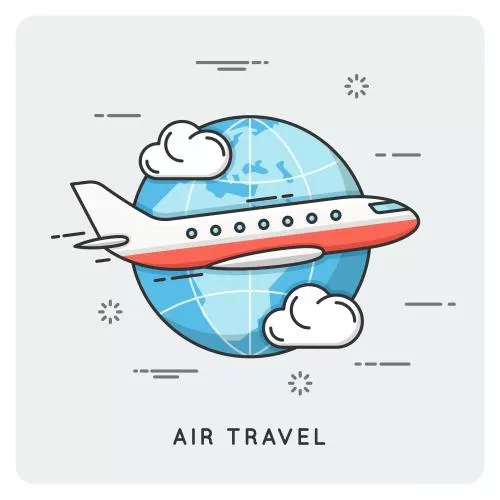 وکتور EPS لایه باز طرح گرافیکی هواپیما به دور کره زمین 21976