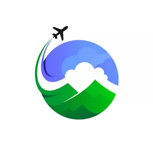 وکتور EPS لایه باز طرح گرافیکی هواپیما و کوه و آسمان و ابر 21988