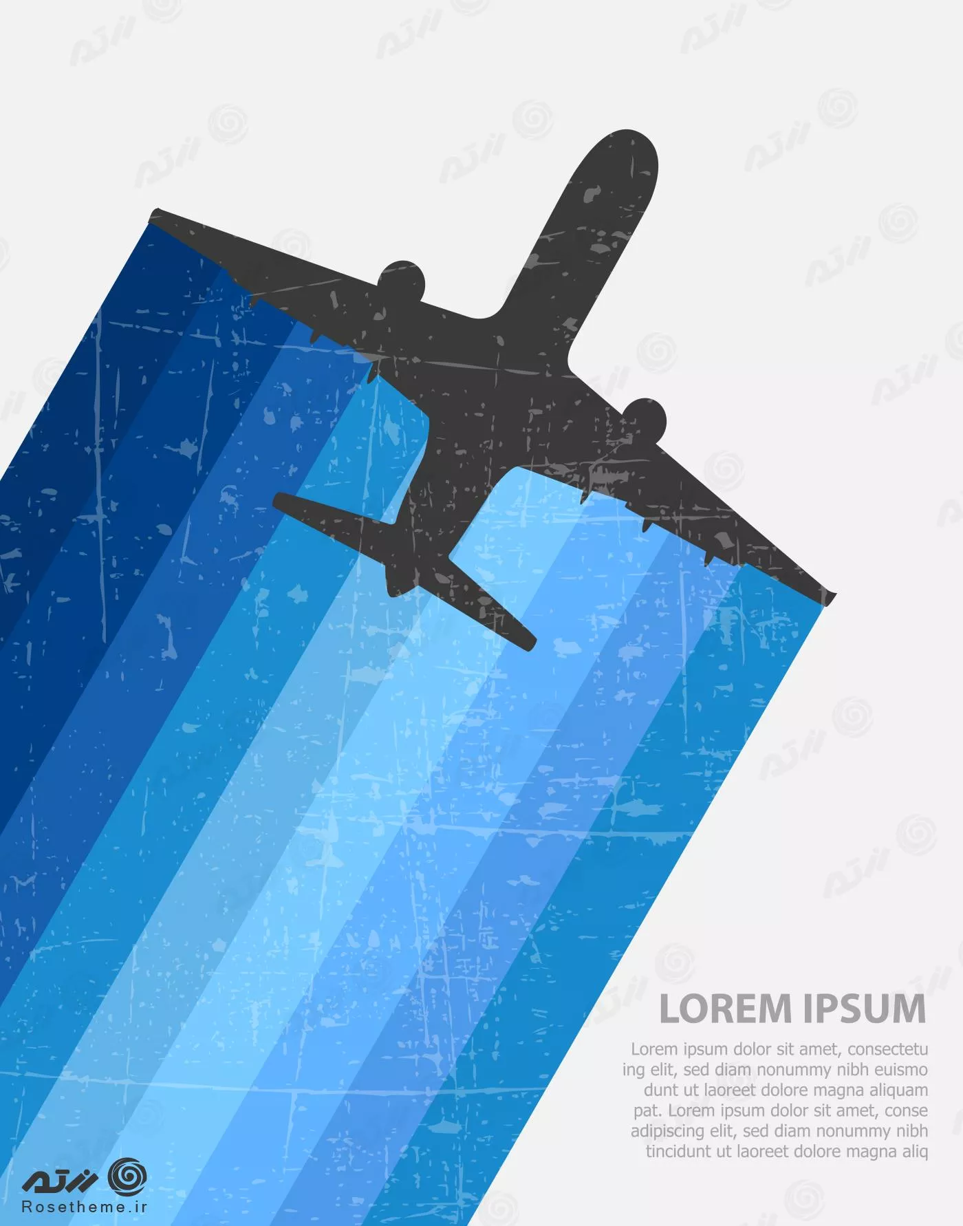 وکتور EPS لایه باز طرح گرافیکی هواپیما با تم آبی  21989