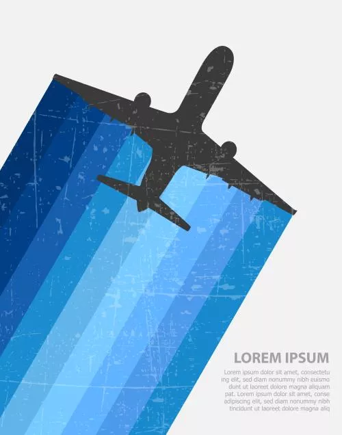 وکتور EPS لایه باز طرح گرافیکی هواپیما با تم آبی  21989