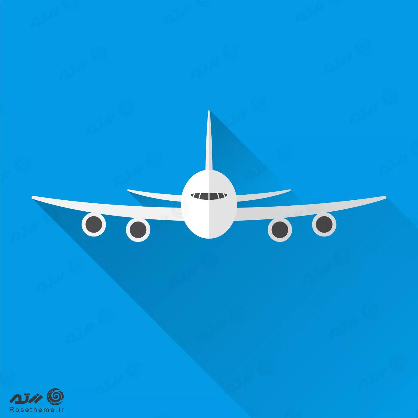وکتور رایگان EPS لایه باز طرح گرافیکی هواپیما با پس زمینه آبی 21994