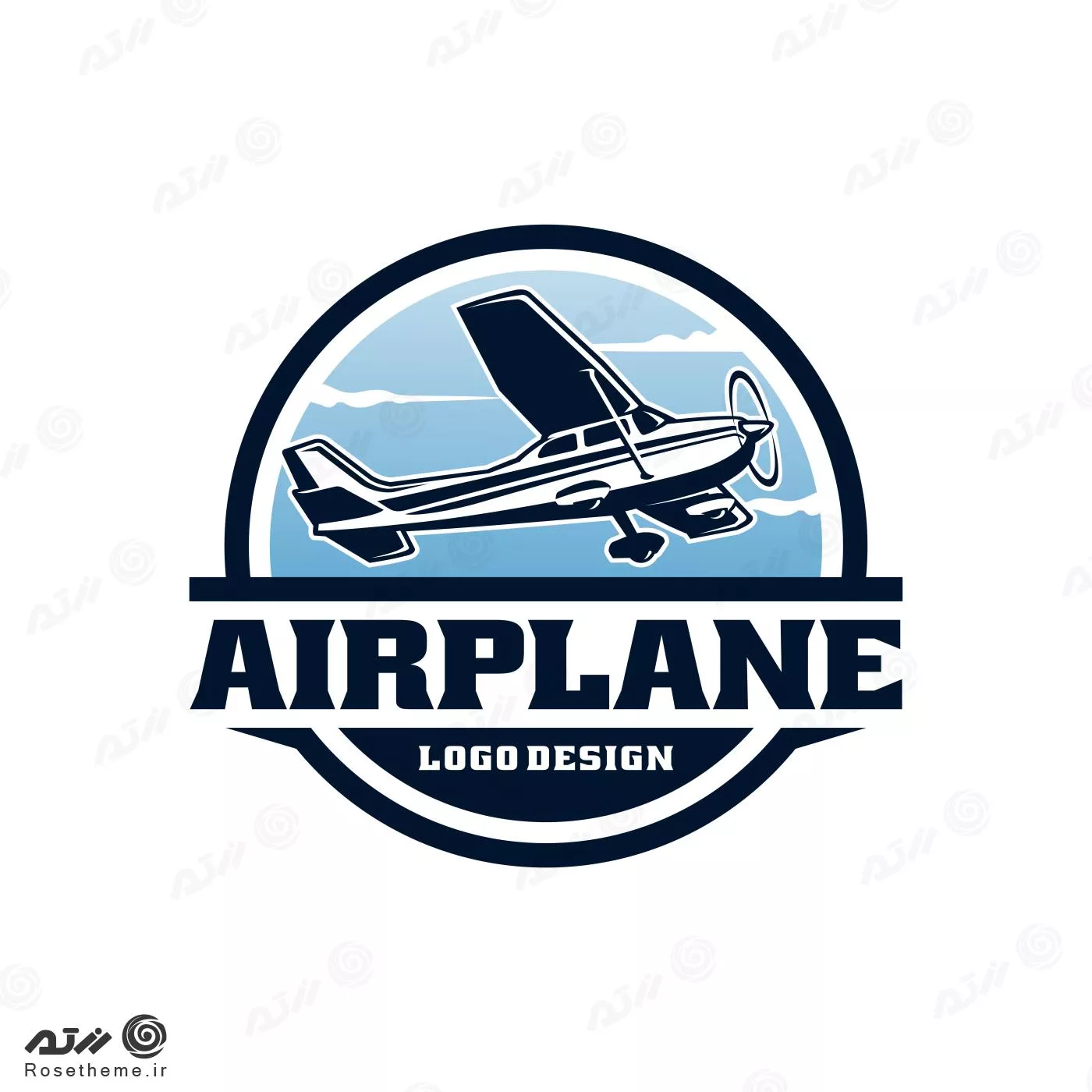 وکتور EPS لایه باز طرح گرافیکی هواپیما به عنوان لوگو  21995