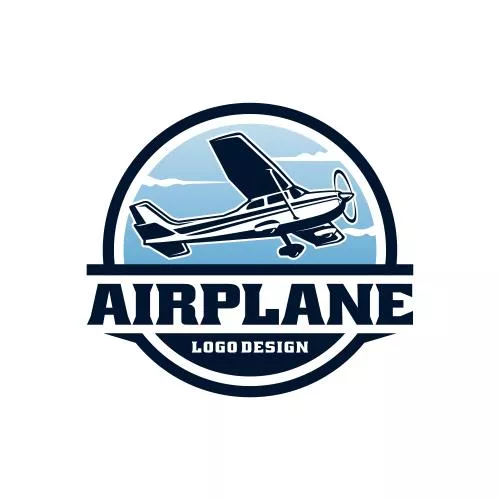 وکتور EPS لایه باز طرح گرافیکی هواپیما به عنوان لوگو  21995