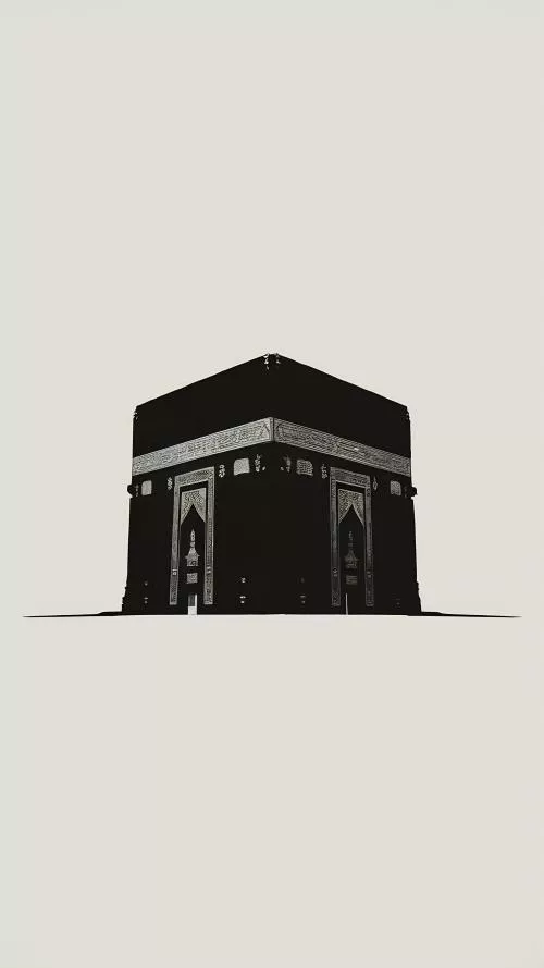 عکس با کیفیت تصویر کعبه اسلامی مسجد جدا شده روی پس زمینه سفید 30845