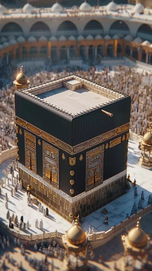 عکس با کیفیت کعبه زیبا با جزئیات فوق‌العاده در حال حج، عکس با کیفیت بالا 30852
