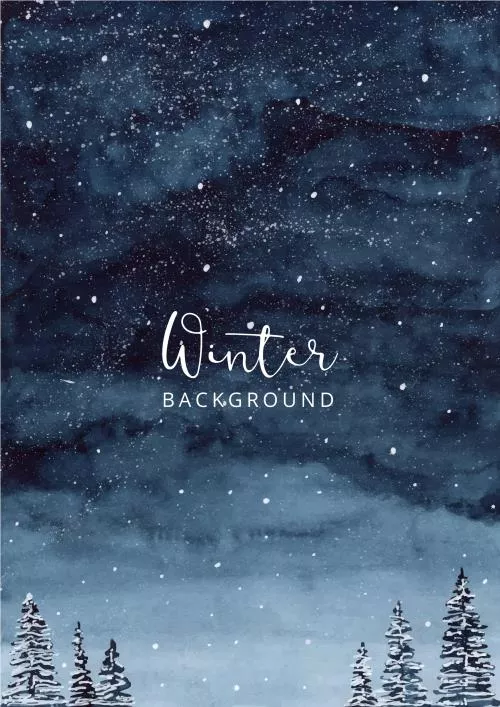 وکتور رایگان EPS لایه باز از زمستان و دانه های برف و درختان کاج مناسب بنر و پوستر یا پس زمینه 22281