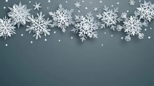 وکتور EPS لایه باز از دانه های برف کاغذی با پس زمینه طوسی و جا برای نوشتن 22282