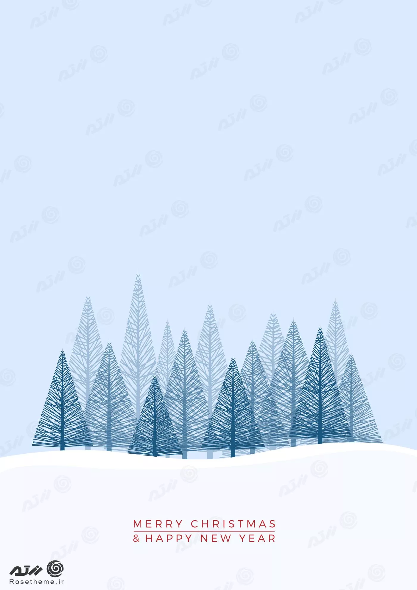 وکتور EPS لایه باز از زمستان و درختان کاج به صورت مینیمال 22290