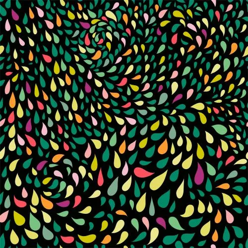 وکتور لایه باز EPS پترن تکرار شونده قطرات رنگی با پس زمینه مشکی 22305