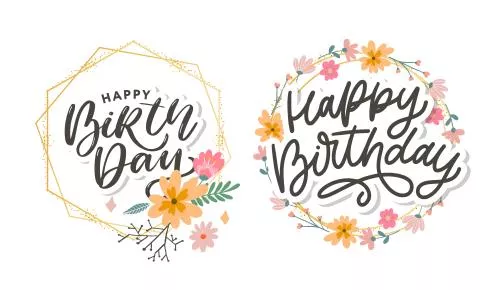 وکتور EPS لایه باز تبریک تولد (تولدت مبارک) به صورت نوشتاری 21684