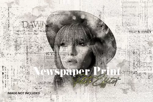 افکت فتوشاپ عکس چاپ روزنامه فایل PSD 21700