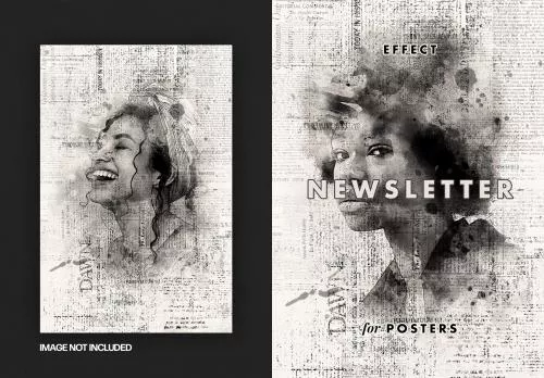 افکت عکس خبرنامه و روزنامه برای پوستر فایل PSD 21701