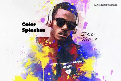 افکت فتوشاپ عکس با رنگ های پاشیده شده 21710