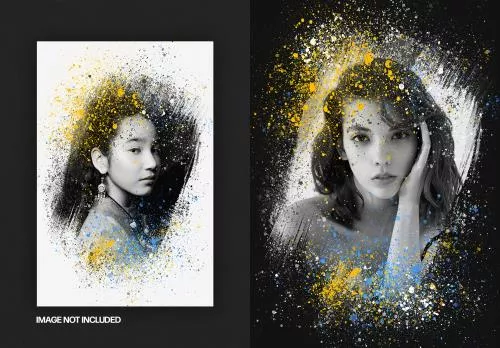 افکت فتوشاپ عکس پاشش رنگ برای پوسترها فایل PSD 21711