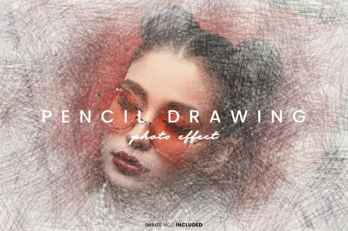 افکت رایگان فتوشاپ برای عکس طراحی با مداد فایل PSD لایه باز 21723