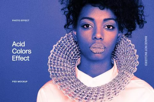 افکت فتوشاپ عکس رنگ های اسیدی فایل PSD لایه باز 21724
