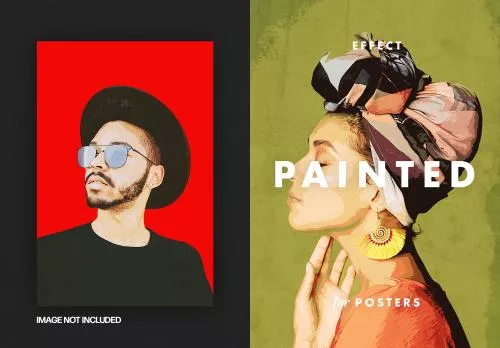 جلوه فتوشاپ رایگان عکس نقاشی شده برای پوستر فایل PSD لایه باز 21731