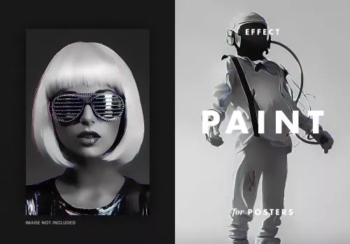 افکت فتوشاپ رنگ روغن برای عکس مناسب برای  پوسترها فایل PSD لایه باز 21734