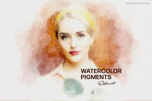 افکت عکس رنگدانه های آبرنگی فایل PSD لایه باز 21737