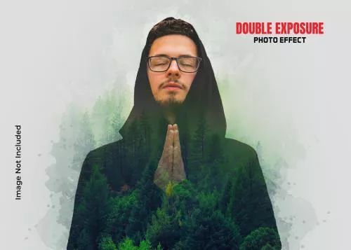 افکت عکس دوگانه با نوردهی فایل PSD لایه باز 21748