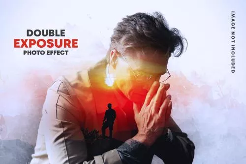 افکت عکس با نوردهی دوگانه فایل PSD لایه باز 21750