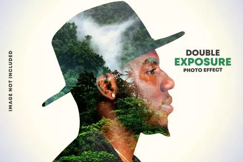 افکت فتوشاپ عکس با نوردهی دوگانه فایل PSD لایه باز 21751