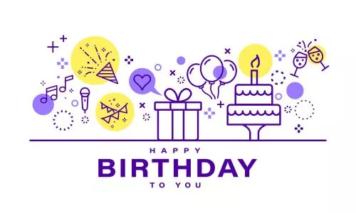 وکتور EPS لایه باز تبریک تولد (تولدت مبارک) به همراه بادکنک و کیک و هدیه 21806