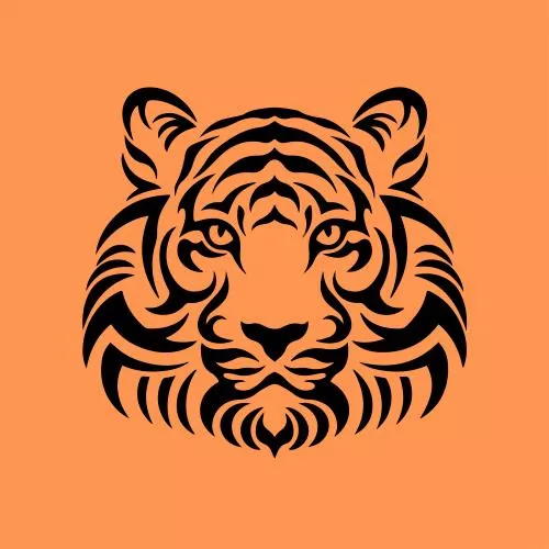 وکتور صورت ببر از زاویه رو به رو جداسازی شده از زمینه فایل EPS لایه باز 21828