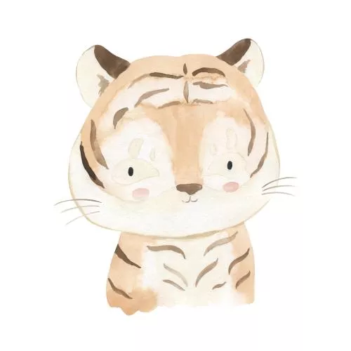 وکتور ببر کارتونی و آبرنگی درحال نگاه کردن فایل EPS لایه باز 21845