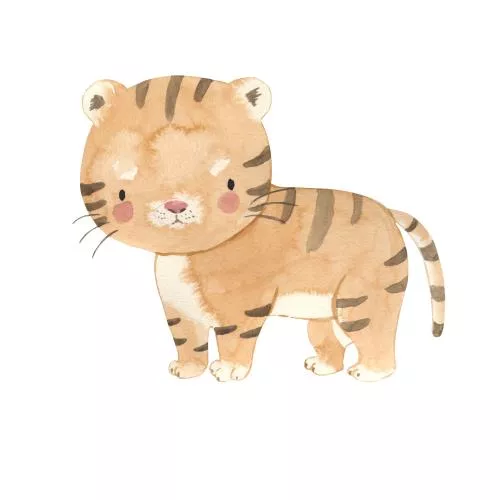 وکتور ببر کارتونی و آبرنگی درحالت ایستاده فایل EPS لایه باز 21847