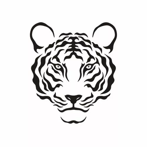 وکتور صورت ببر از زاویه نیم رو به رو فایل EPS لایه باز 21853