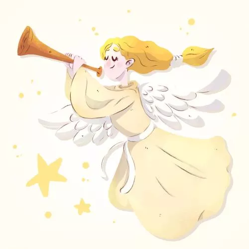 وکتور فرشته رایگان کودکانه و آبرنگی فایل EPS و Ai لایه باز 21880