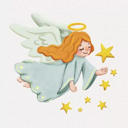 وکتور فرشته به همراه ستاره فایل eps و ai لایه باز 21883