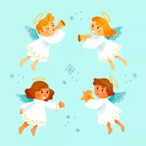 وکتور آبرنگی فرشته کودکانه فایل EPS و Ai لایه باز 21886