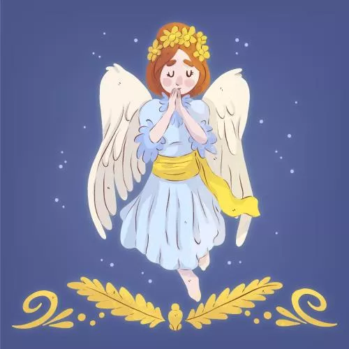 وکتور فرشته کودکانه با زمینه سرمه ای فایل EPS و Ai لایه باز 21887