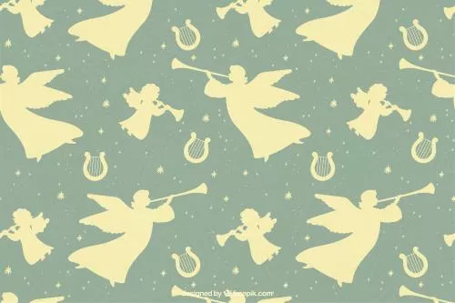 پترن تکرار پذیر فرشته فایل EPS و Ai لایه باز 21891