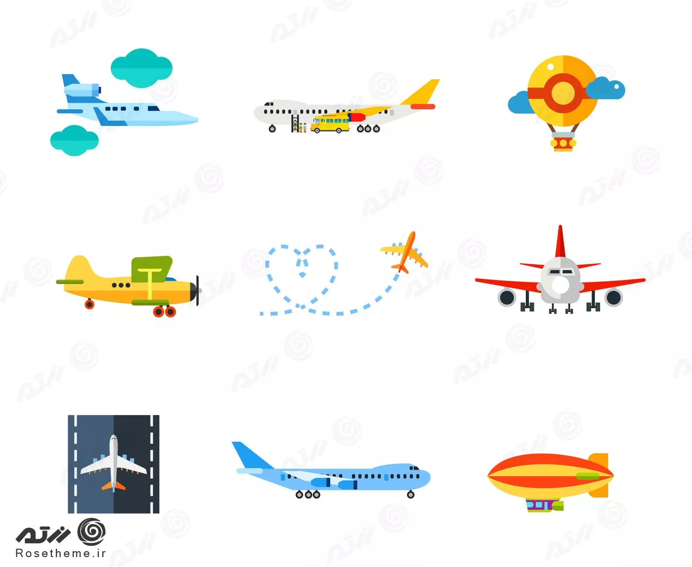 وکتور EPS لایه باز طرح های مختلف گرافیکی هواپیما  21907