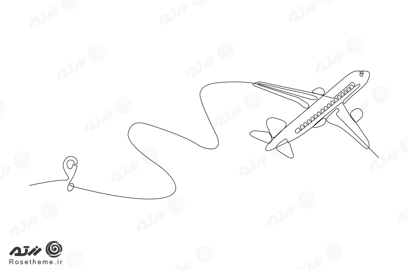 وکتور EPS لایه باز طرح گرافیکی و خطی هواپیما و لوکیشن 21918