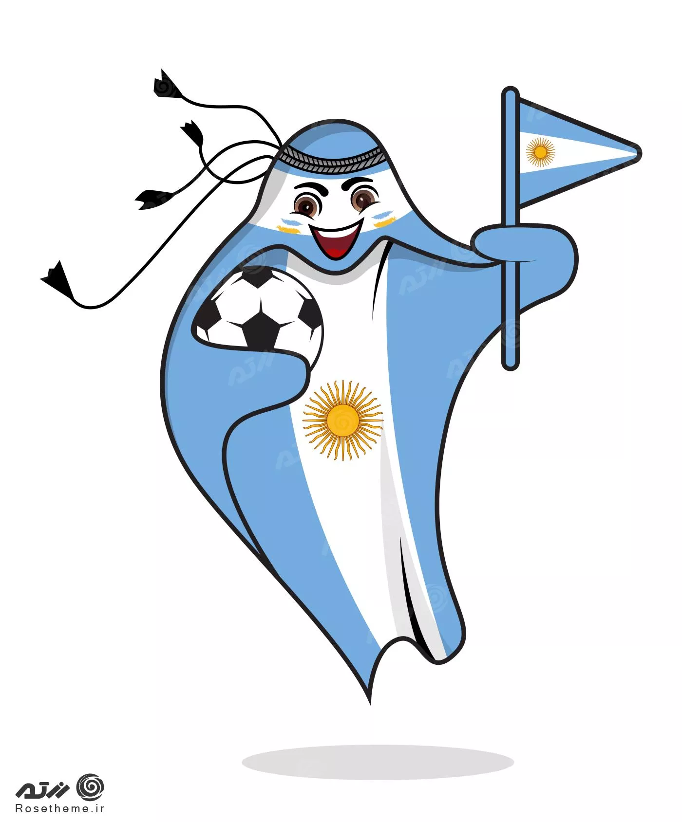 پرچم آرژانتین در قالب نماد جام جهانی قطر 2022 به صورت وکتور EPS لایه باز  23340