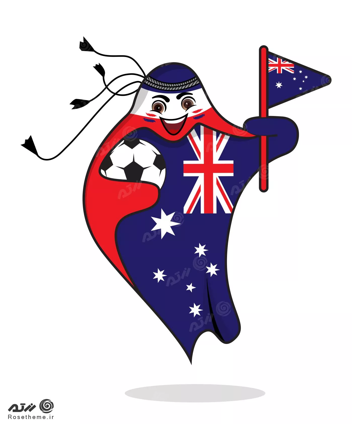 پرچم استرالیا در قالب نماد جام جهانی قطر 2022 به صورت وکتور EPS لایه باز  23341