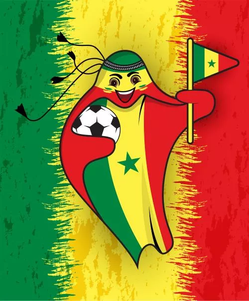 پرچم سنگال در قالب نماد جام جهانی قطر 2022 به صورت وکتور EPS لایه باز  23343