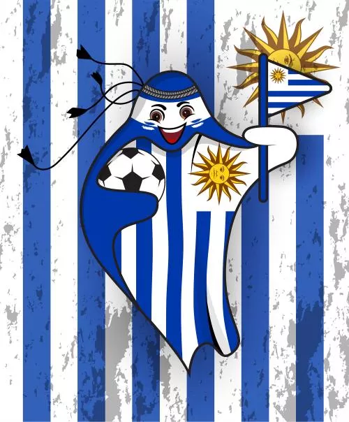 پرچم اروگوئه در قالب نماد جام جهانی قطر 2022 به صورت وکتور EPS لایه باز  23348