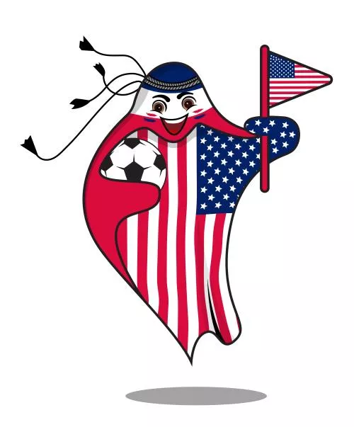 پرچم آمریکا در قالب نماد جام جهانی قطر 2022 به صورت وکتور EPS لایه باز  23349