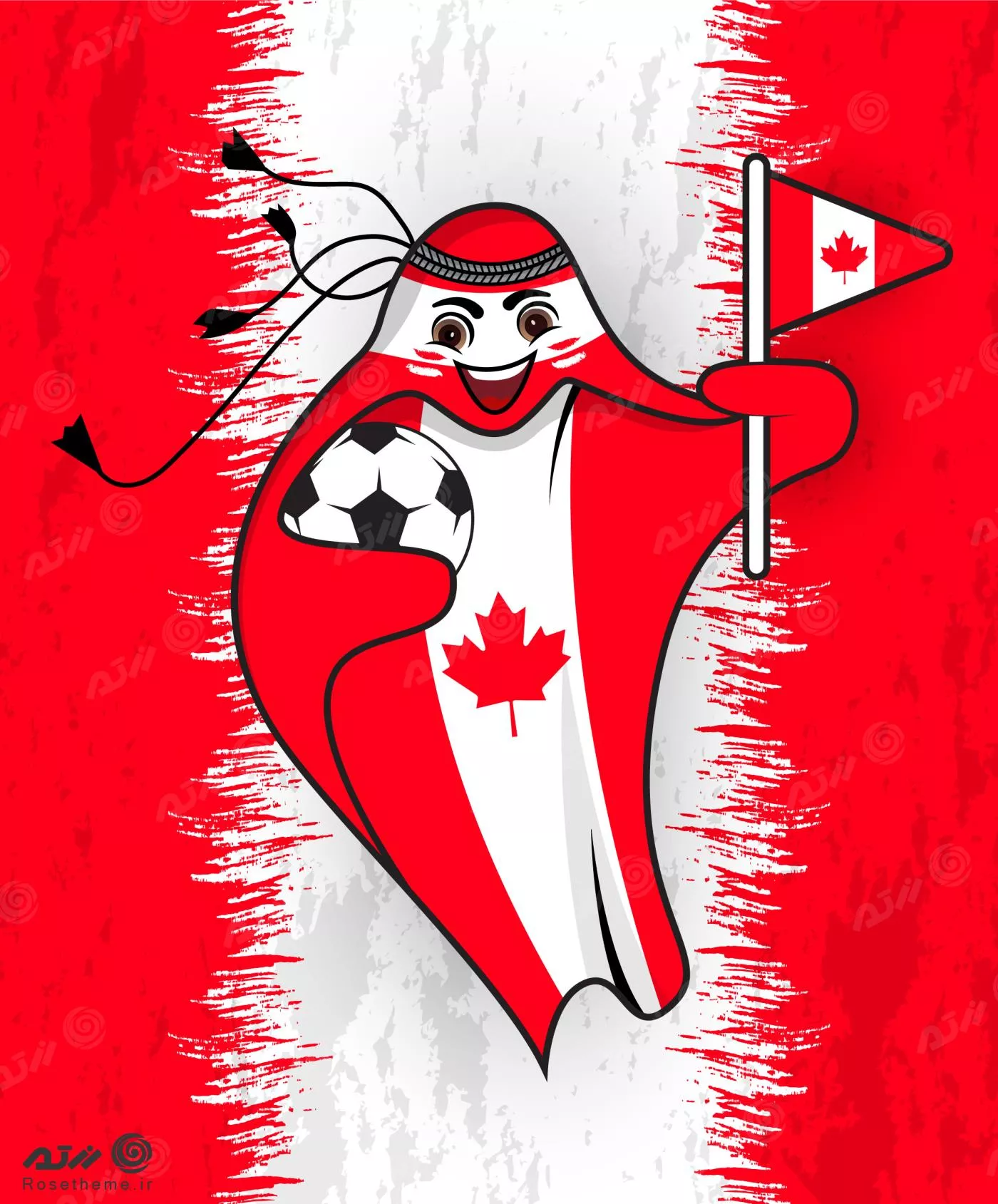 پرچم کانادا در قالب نماد جام جهانی قطر 2022 به صورت وکتور EPS لایه باز  23353