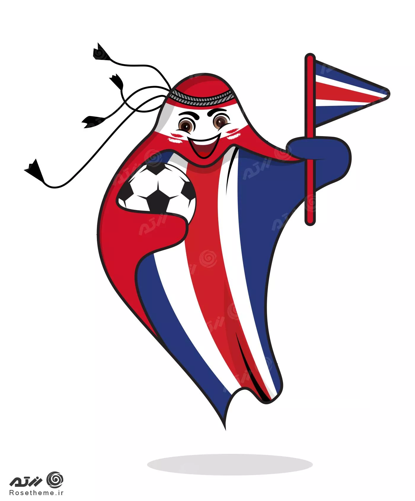 پرچم کاستاریکا در قالب نماد جام جهانی قطر 2022 به صورت وکتور EPS لایه باز  23354