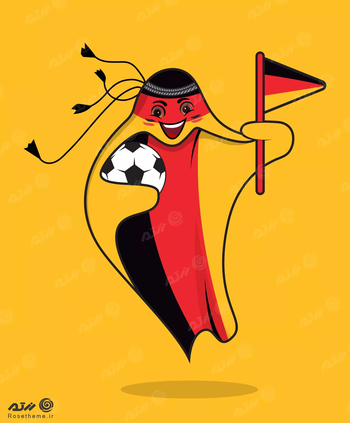 پرچم آلمان در قالب نماد جام جهانی قطر 2022 به صورت وکتور EPS لایه باز  23355